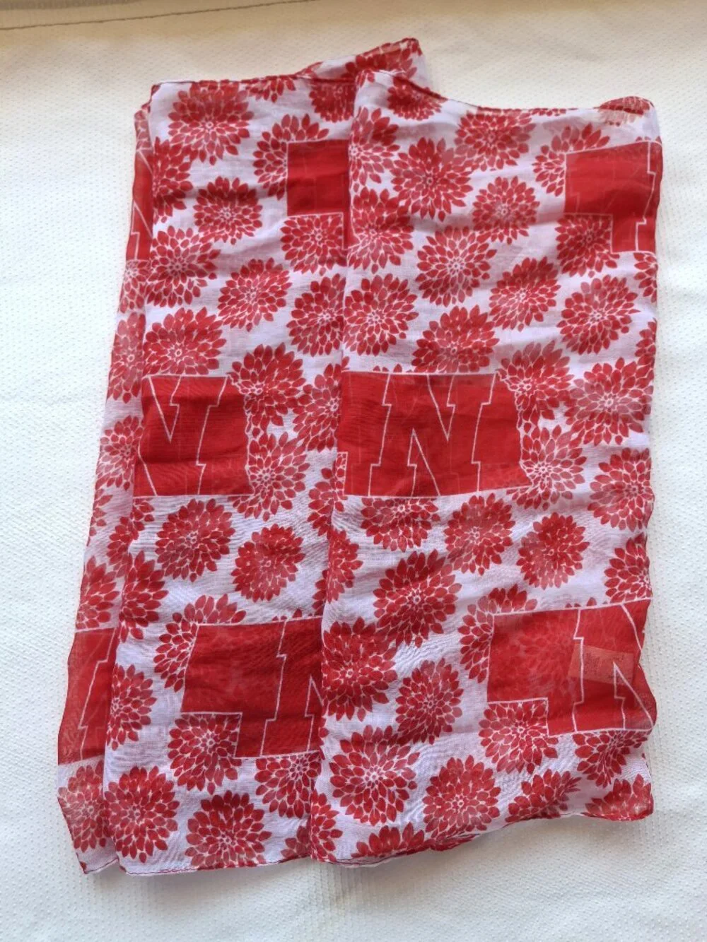 FOCO Nebraska Cornhuskers Lightweight Floral Snood Scarf, Red & White, NCAA
